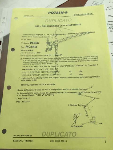 Grue Potain MC 85B – Image 10